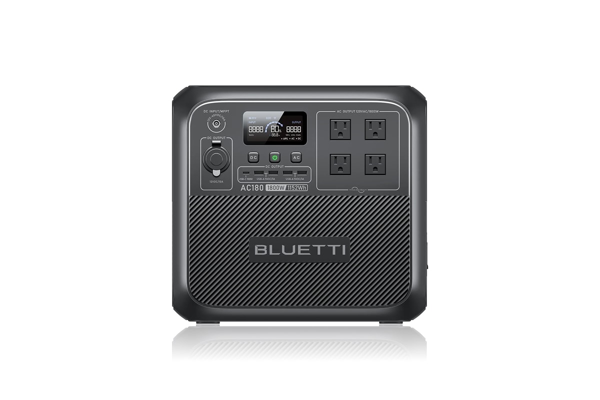 Bluetti AC180 comprehensive port layout