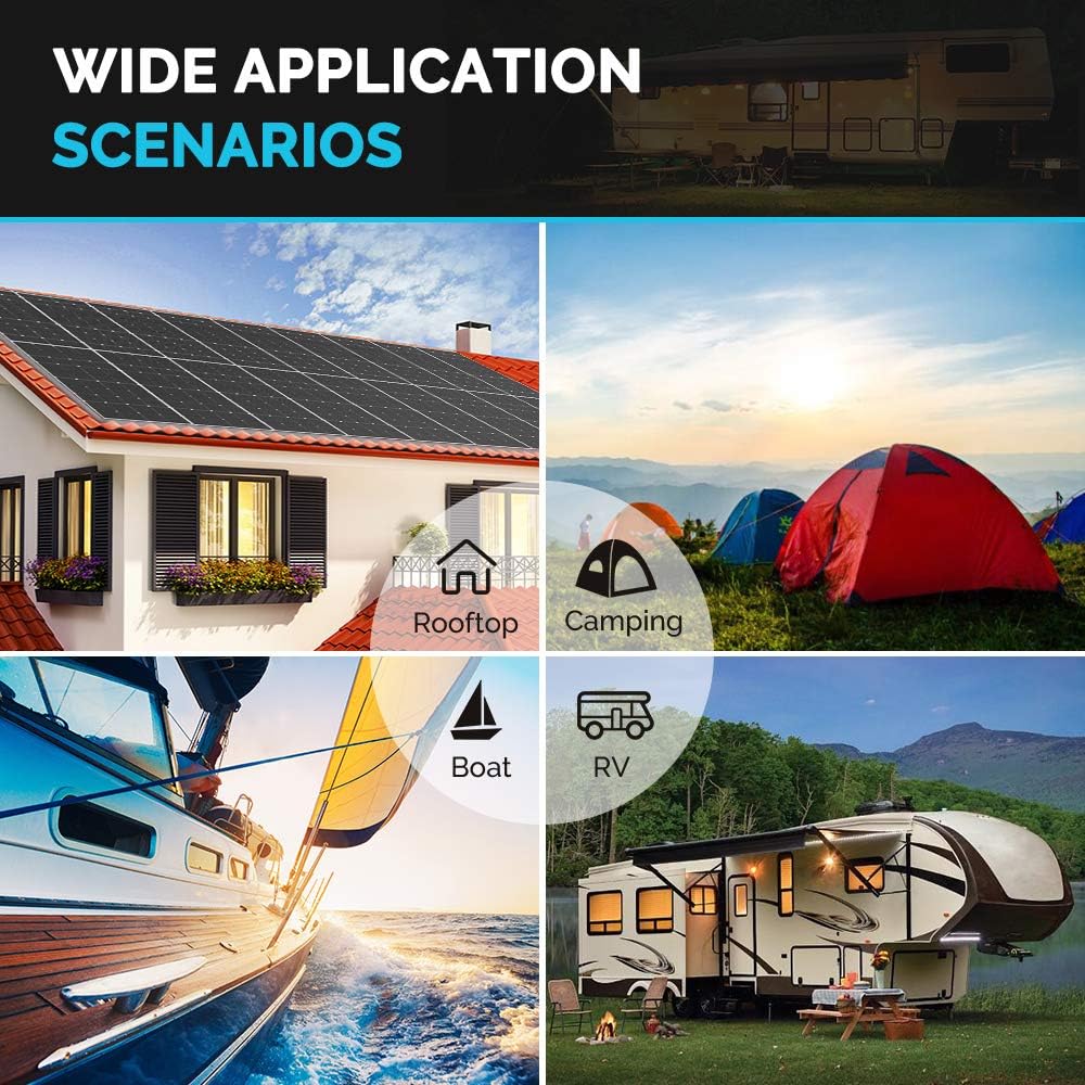 Renogy 100W solar panel installed on RV roof