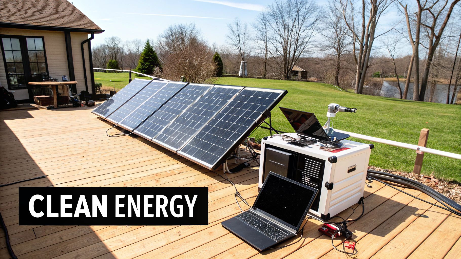 A person connecting a portable solar panel to a solar generator, demonstrating ease of setup